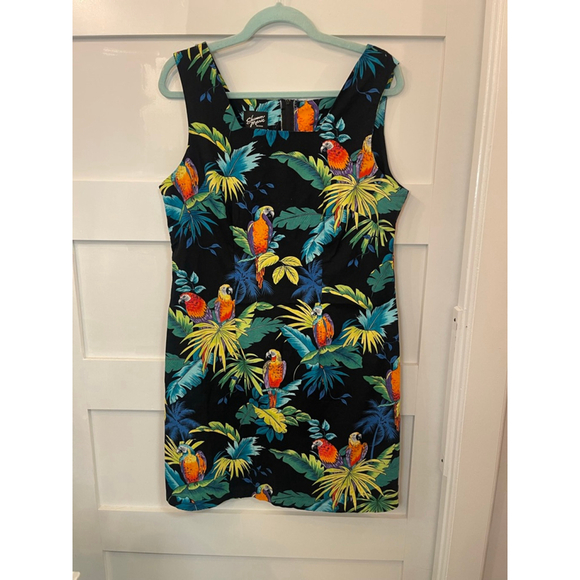 Shannon Marie Dresses & Skirts - Vintage Shannon Marie Hawaii Dress Parrot Tropical Print Cotton XL USA